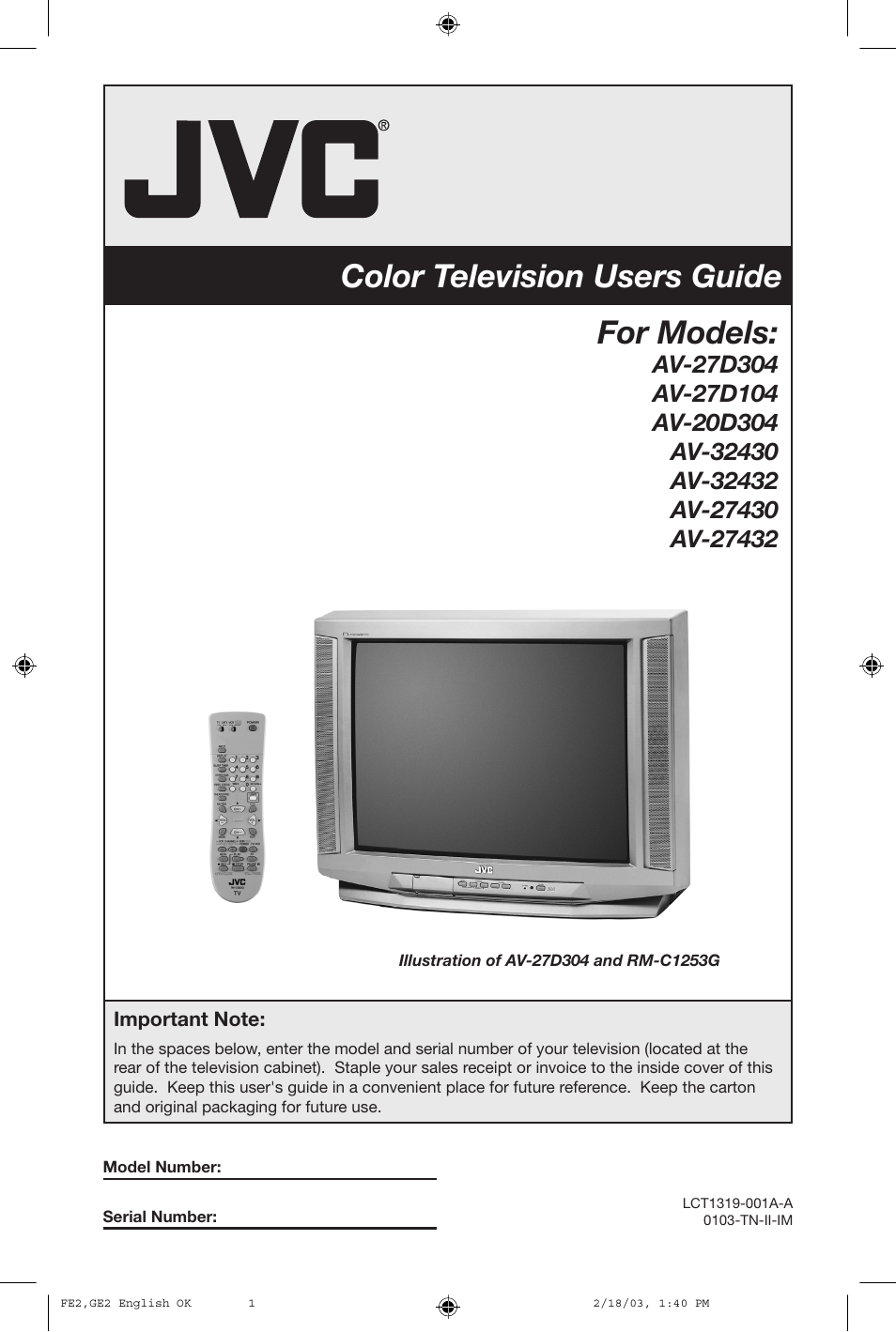 JVC AV 27430 User Manual | 52 pages
