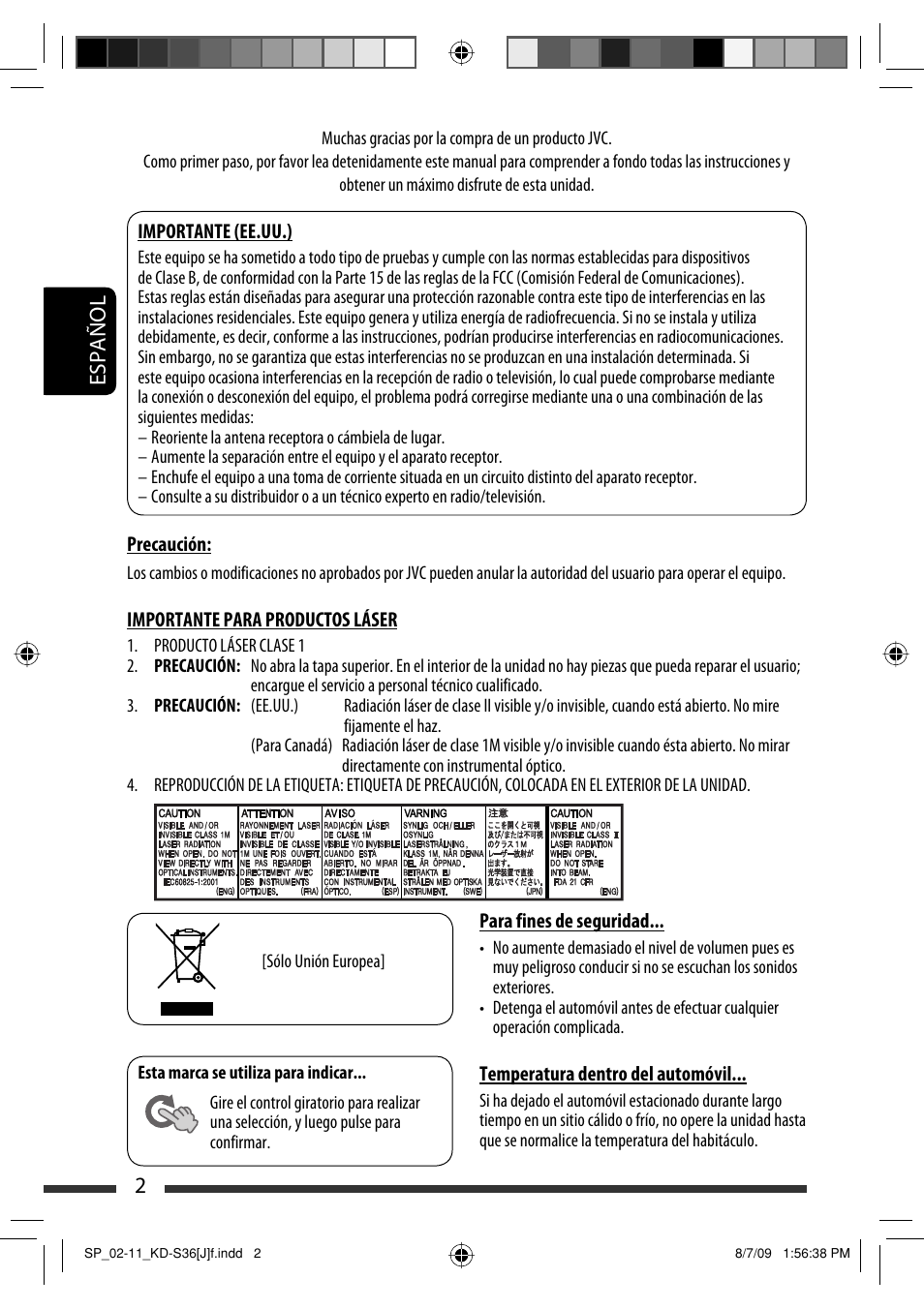 Español 2 | JVC GET0643-001A User Manual | Page 44 / 85