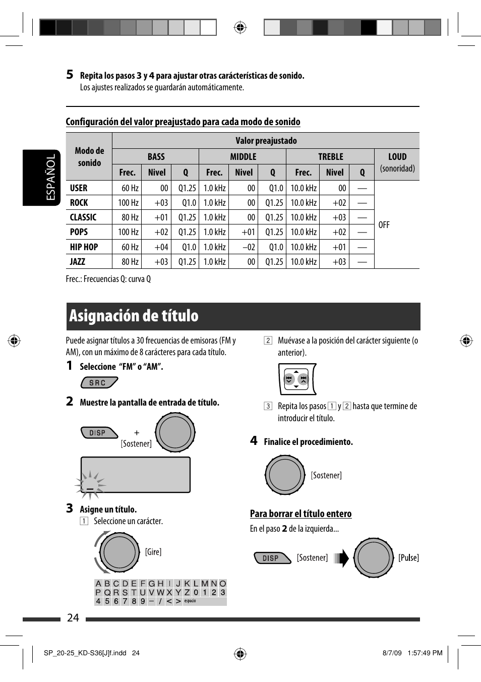 Asignación de título, Español 24 | JVC GET0643-001A User Manual | Page 66 / 85