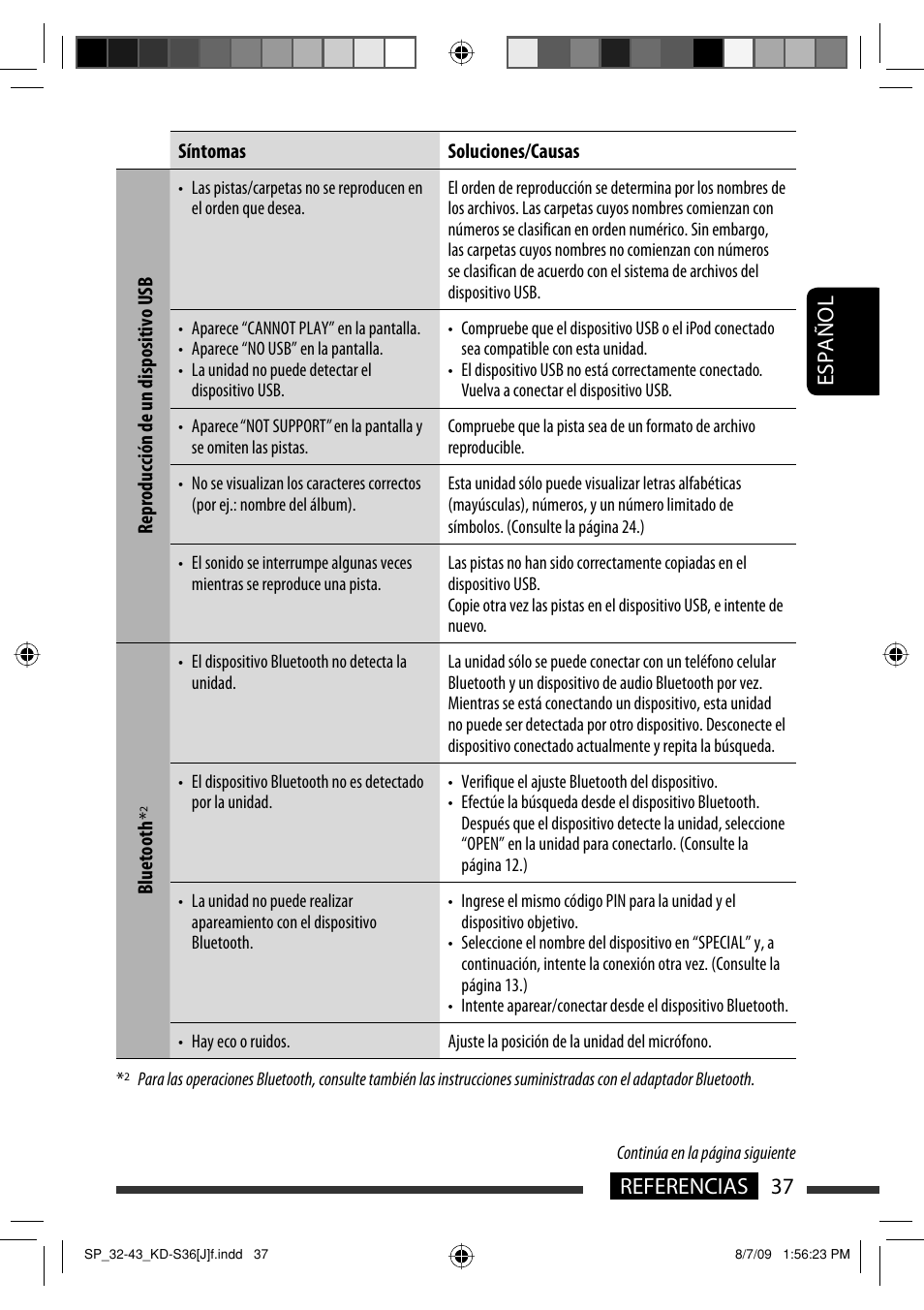 Español 37 referencias | JVC GET0643-001A User Manual | Page 79 / 85