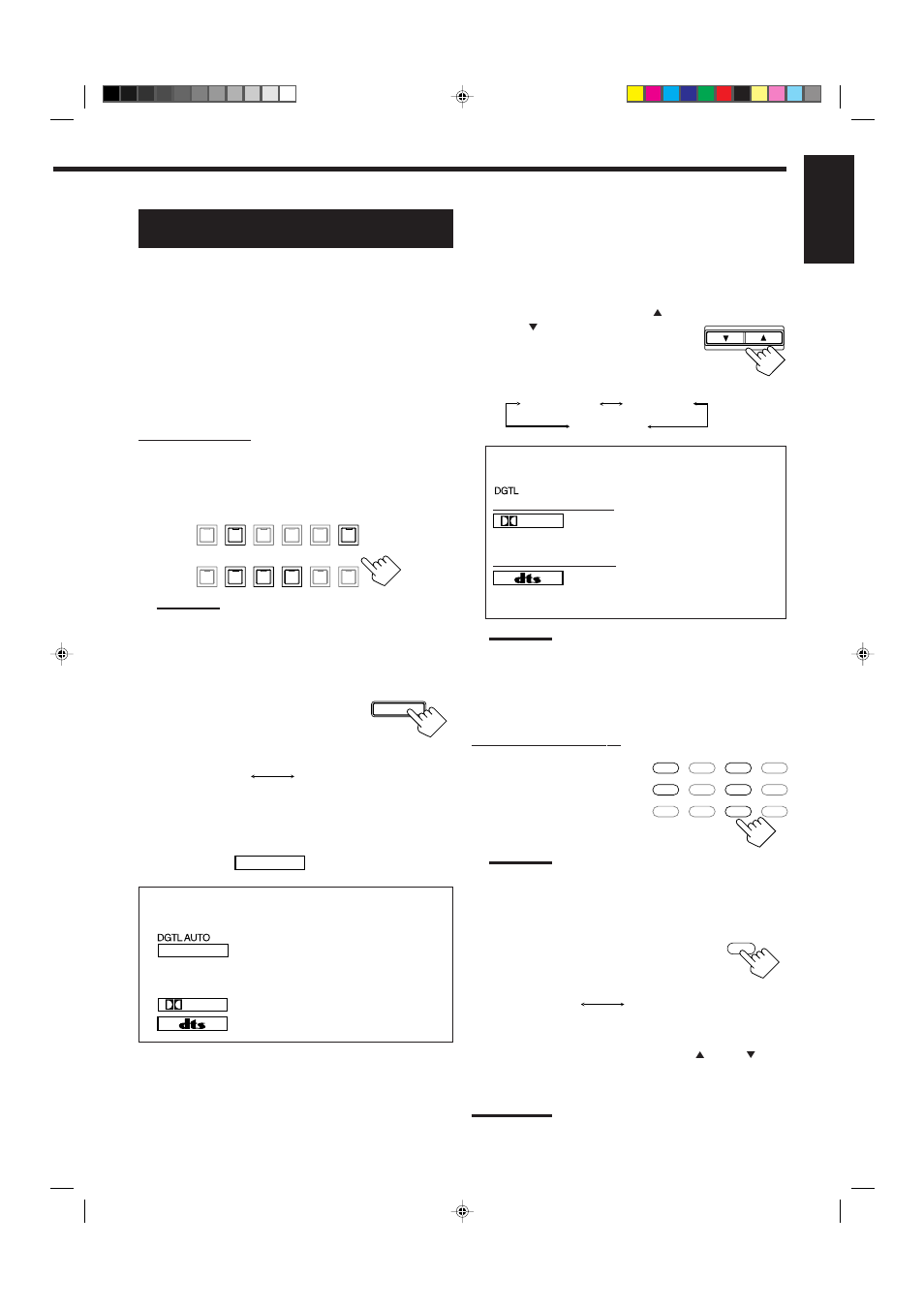English, Selecting the analog or digital input mode | JVC RX-8012VSL User Manual | Page 23 / 62