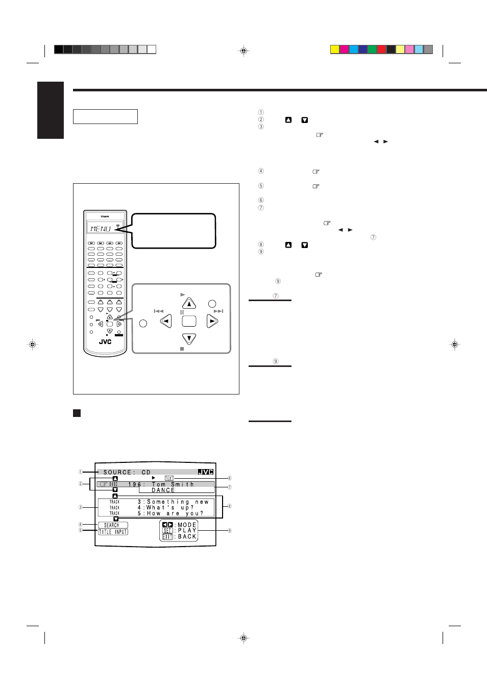English, Operations, Showing the disc information on the tv screen | Press exit, The disc information screen appears on the tv | JVC RX-8012VSL User Manual | Page 46 / 62