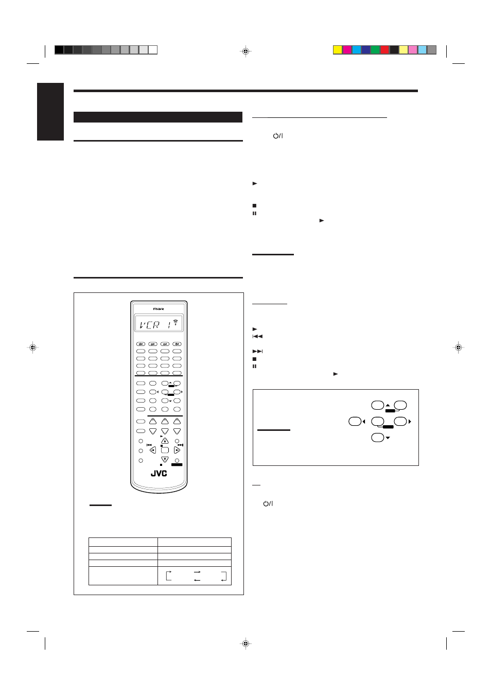 English, Operating video components, Vcr 1 (vcr connected to the vcr 1 jacks) | Dvd player | JVC RX-8012VSL User Manual | Page 54 / 62