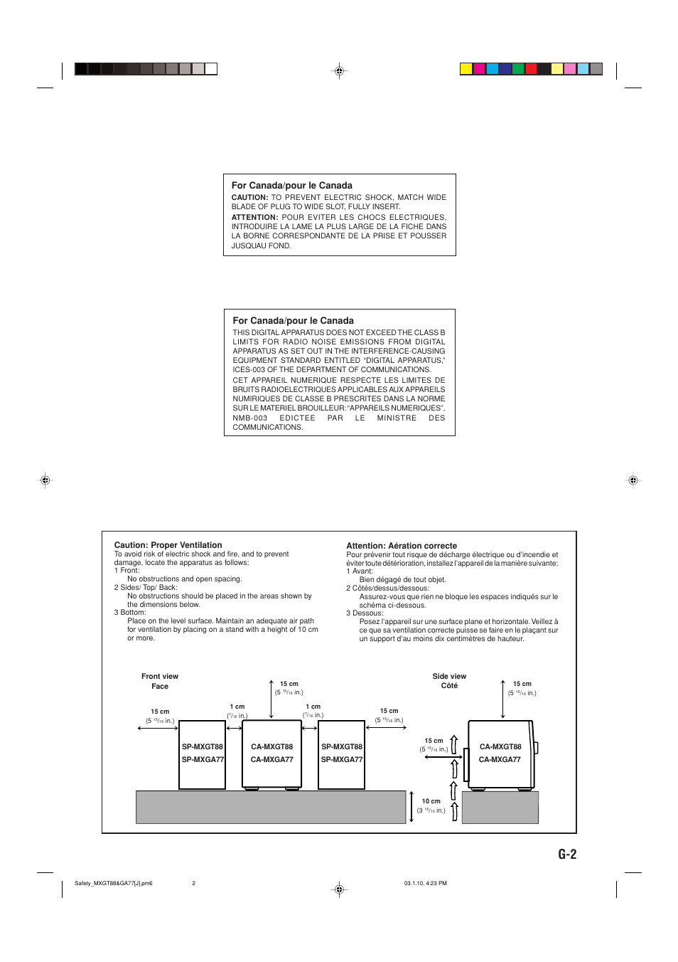 For canada/pour le canada | JVC MX-GA77 User Manual | Page 3 / 44