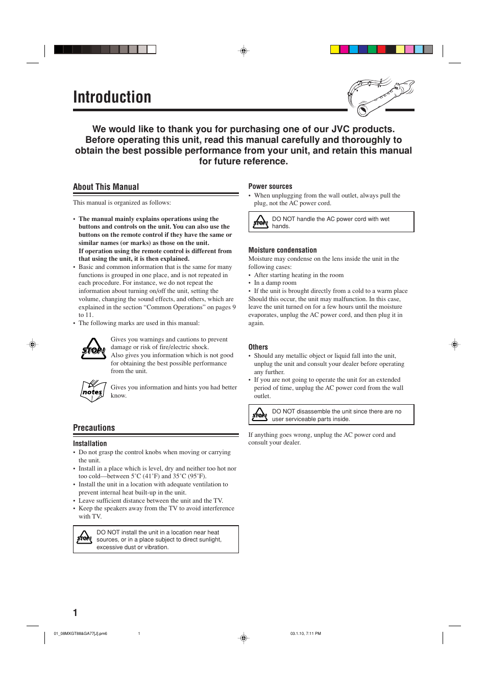 Introduction | JVC MX-GA77 User Manual | Page 4 / 44