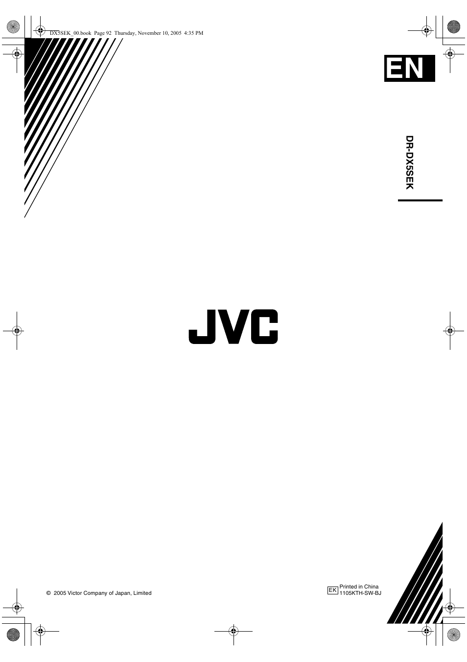 JVC DR-DX5SEK User Manual | Page 92 / 92