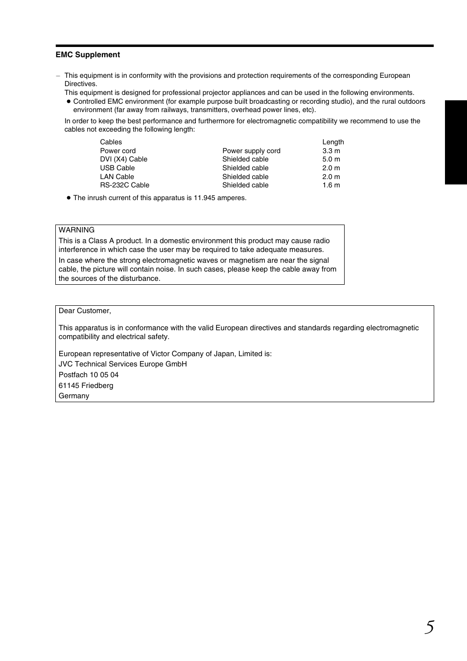 JVC DLA-SH7NL User Manual | Page 5 / 64