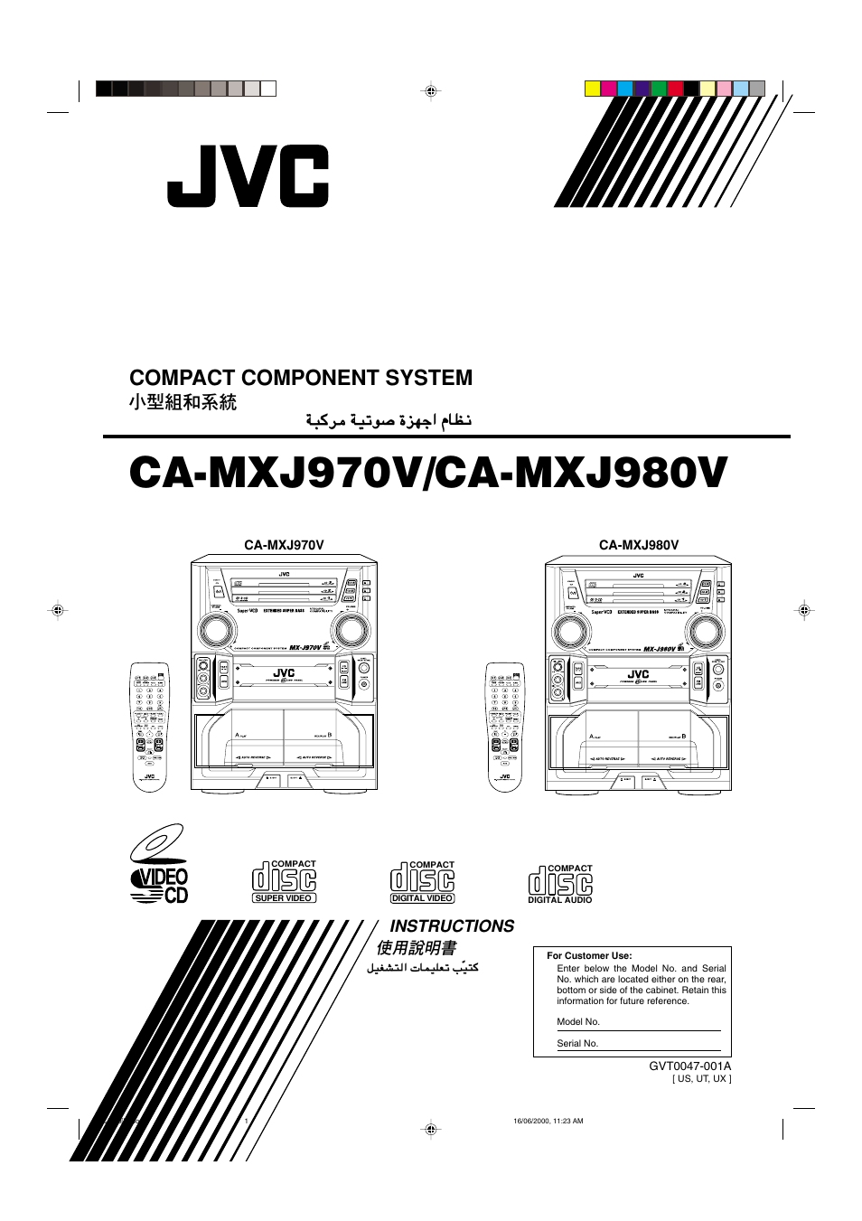 JVC CA-MXJ980V User Manual | 37 pages