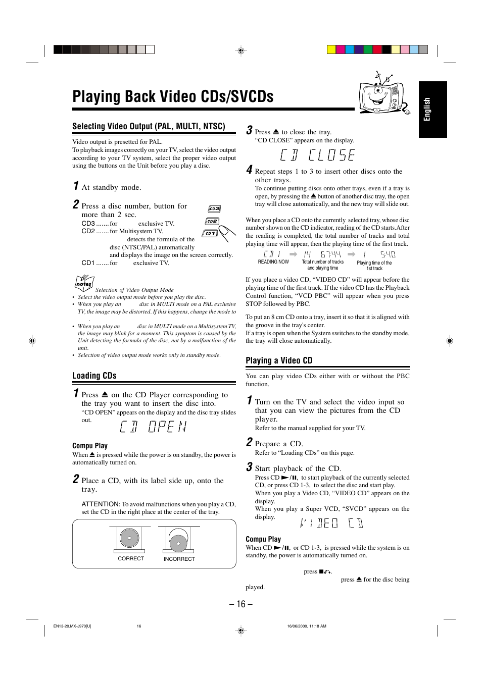 Playing back video cds/svcds | JVC CA-MXJ980V User Manual | Page 21 / 37