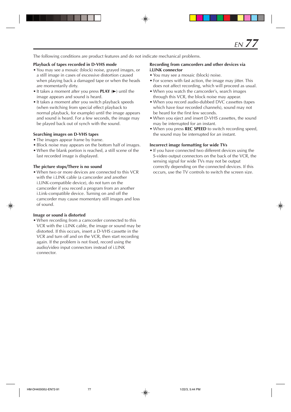 JVC HM-DH40000U User Manual | Page 77 / 92