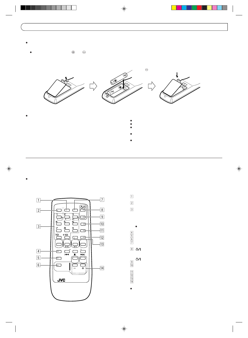 Remote control unit | JVC Kaboom ! Series RV-B550BU User Manual | Page 10 / 28