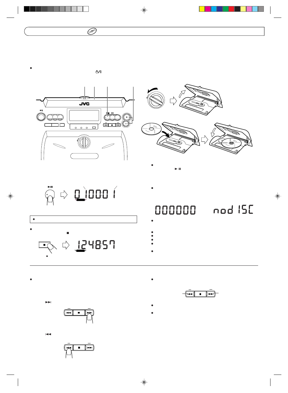 Playing cds | JVC Kaboom ! Series RV-B550BU User Manual | Page 14 / 28