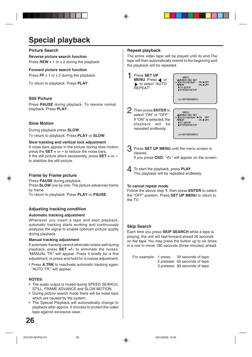 Special playback | JVC HR-XVC15U User Manual | Page 26 / 64