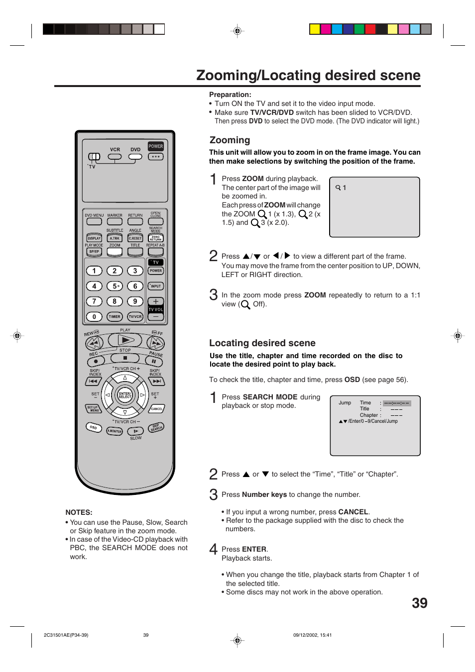 Zooming/locating desired scene | JVC HR-XVC15U User Manual | Page 39 / 64