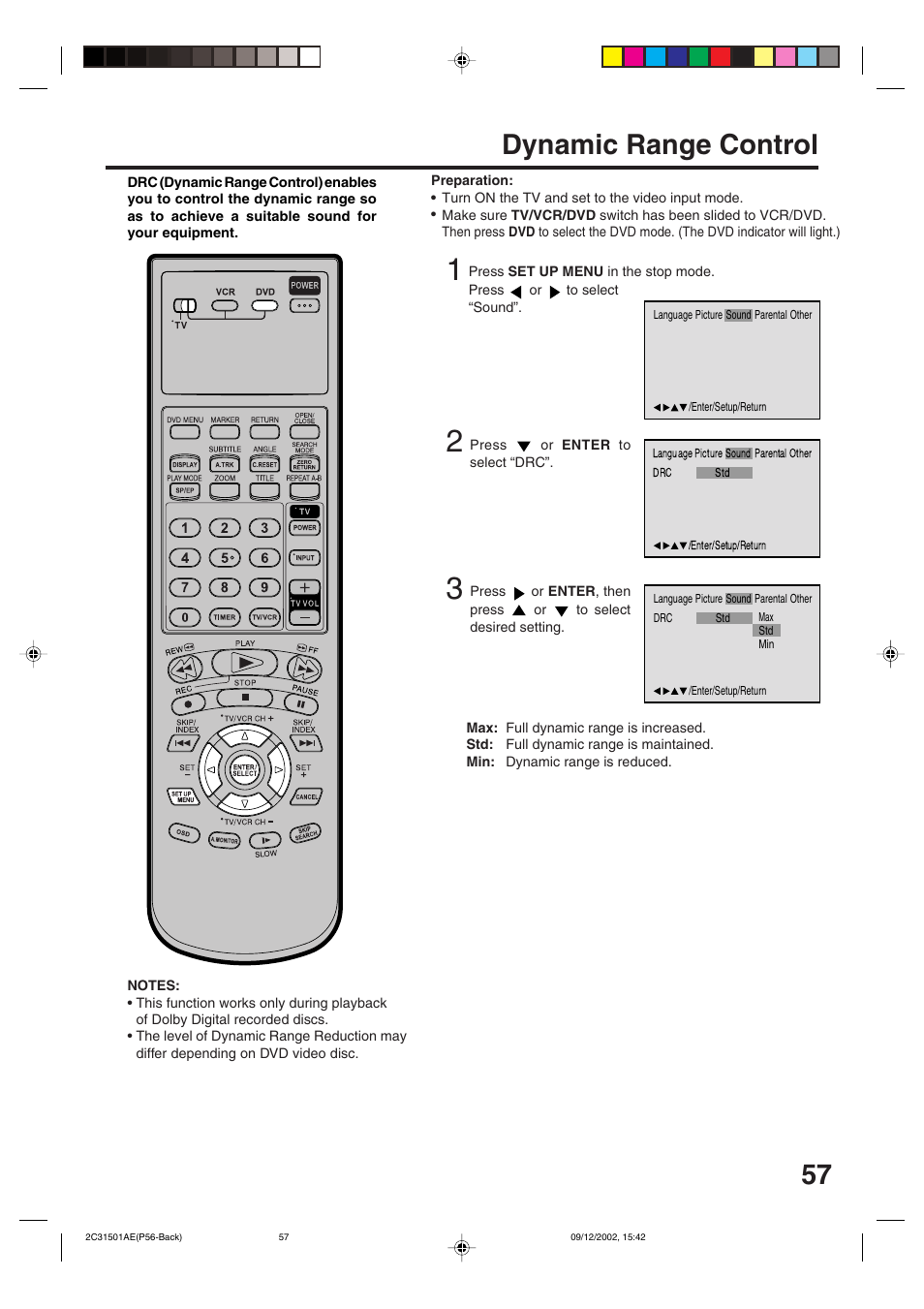 Dynamic range control | JVC HR-XVC15U User Manual | Page 57 / 64