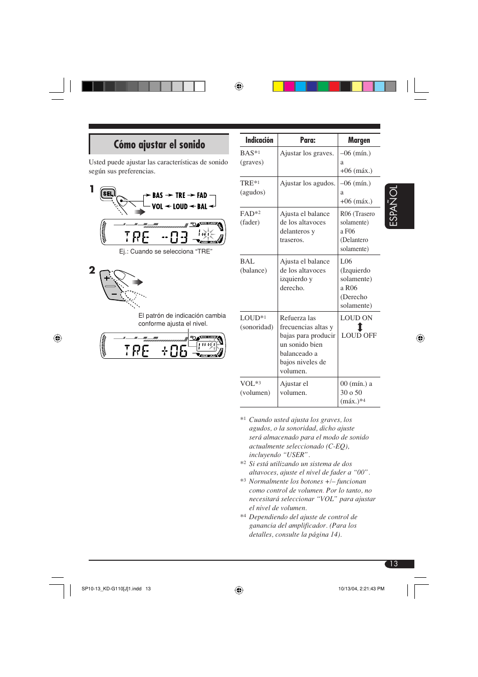 Cómo ajustar el sonido, Esp añol | JVC 1004DTSMDTJEIN User Manual | Page 31 / 56