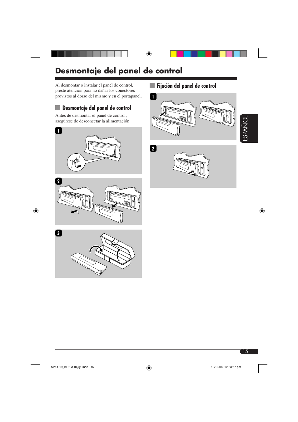 Desmontaje del panel de control | JVC 1004DTSMDTJEIN User Manual | Page 33 / 56