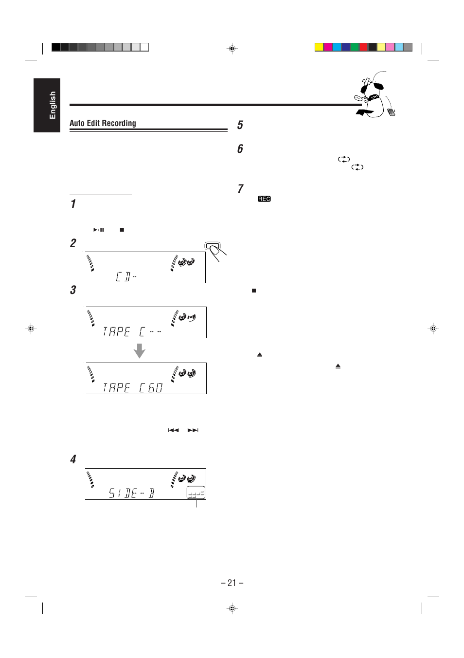 Auto edit recording | JVC CA-MXJ530R User Manual | Page 22 / 28