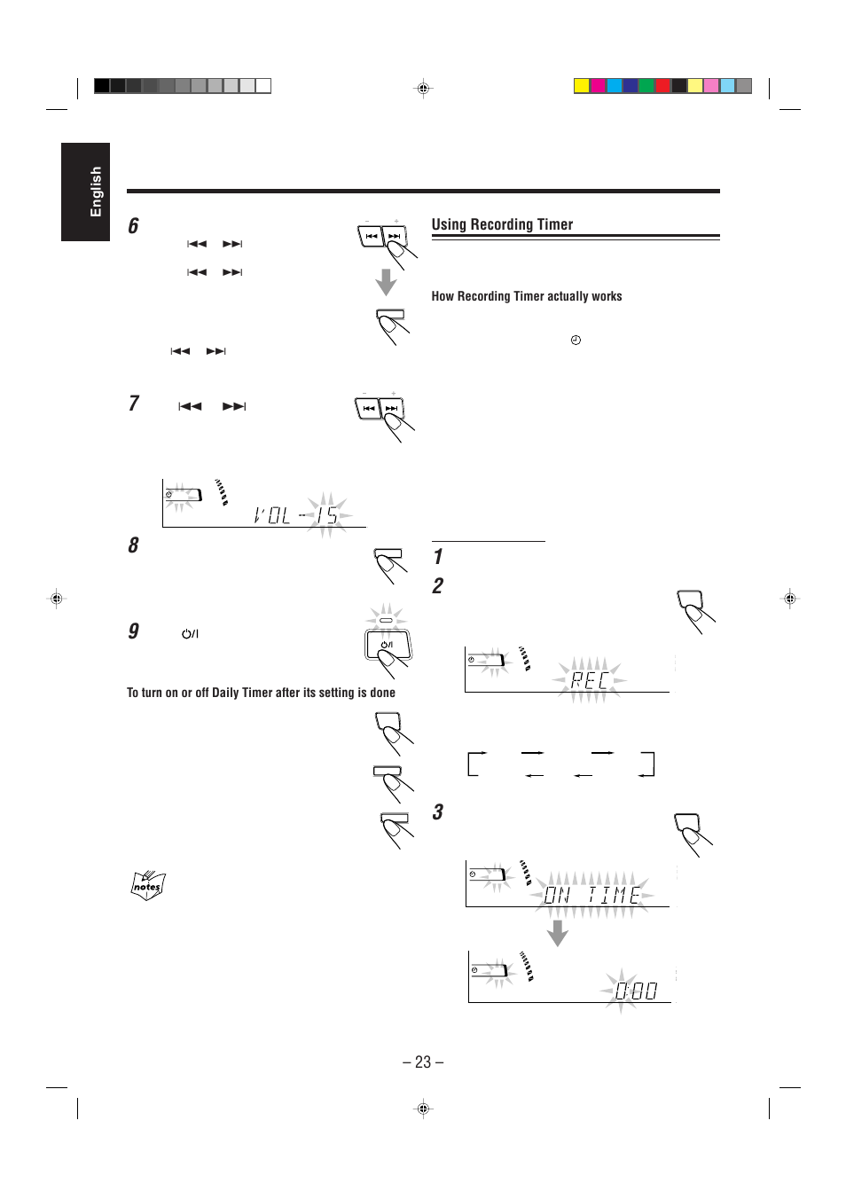 Using recording timer | JVC CA-MXJ530R User Manual | Page 24 / 28