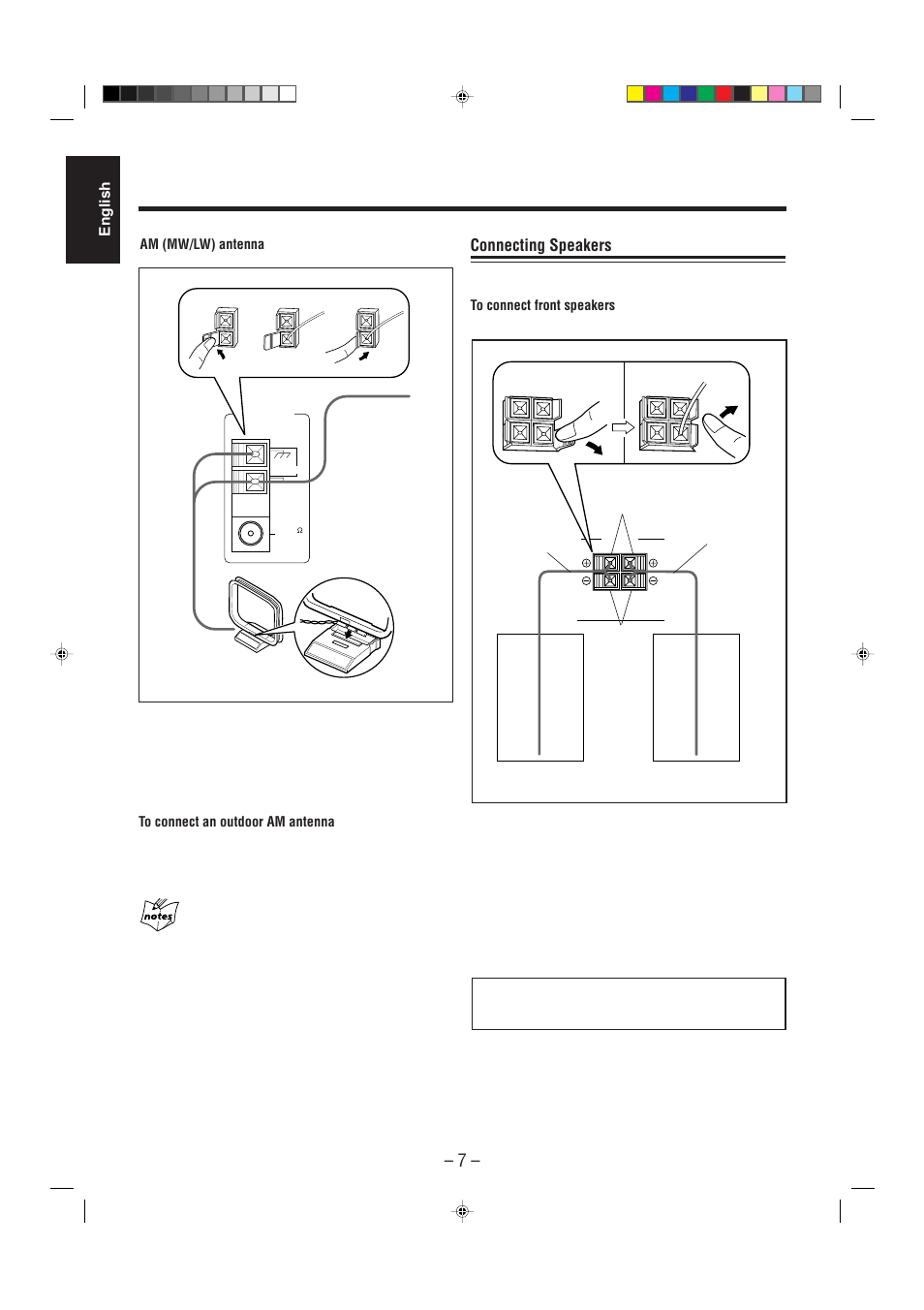 Connecting speakers | JVC CA-MXJ530R User Manual | Page 8 / 28