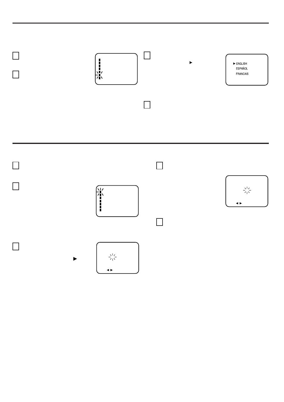 Setting language, Setting clock | JVC AV 20F704 User Manual | Page 13 / 24