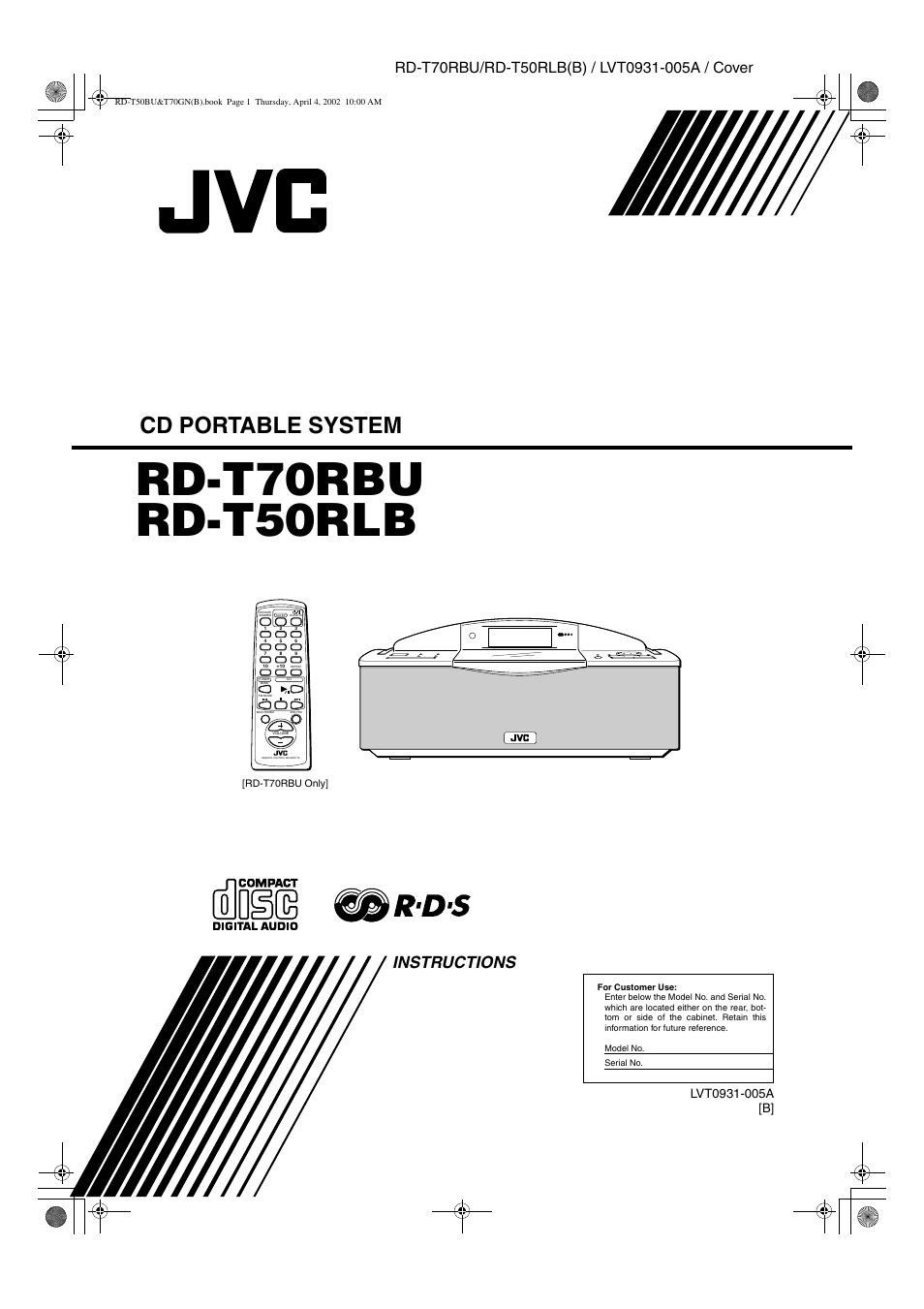 JVC RD-T70RBU User Manual | 16 pages