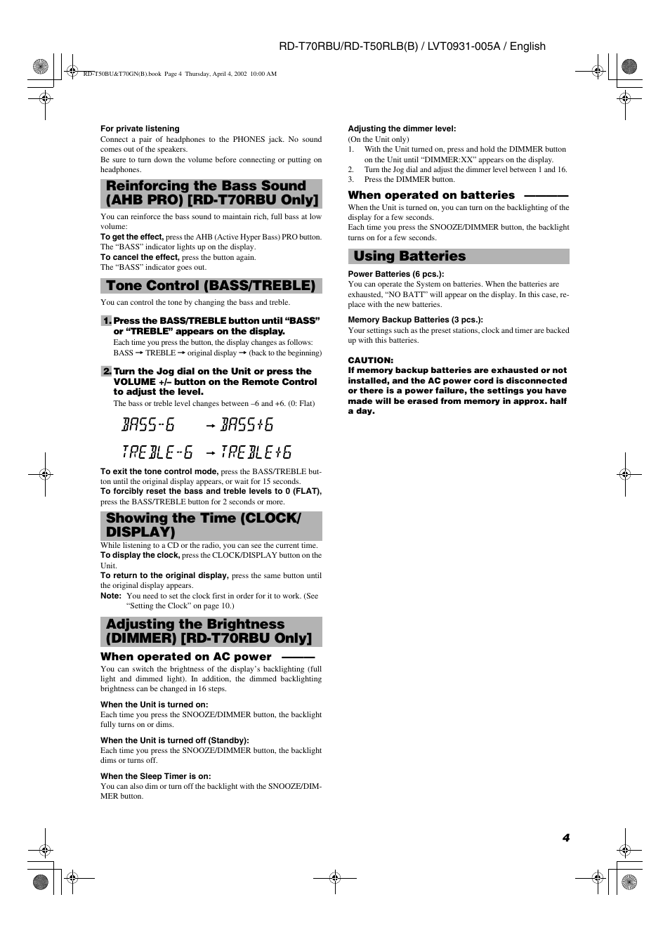 JVC RD-T70RBU User Manual | Page 7 / 16