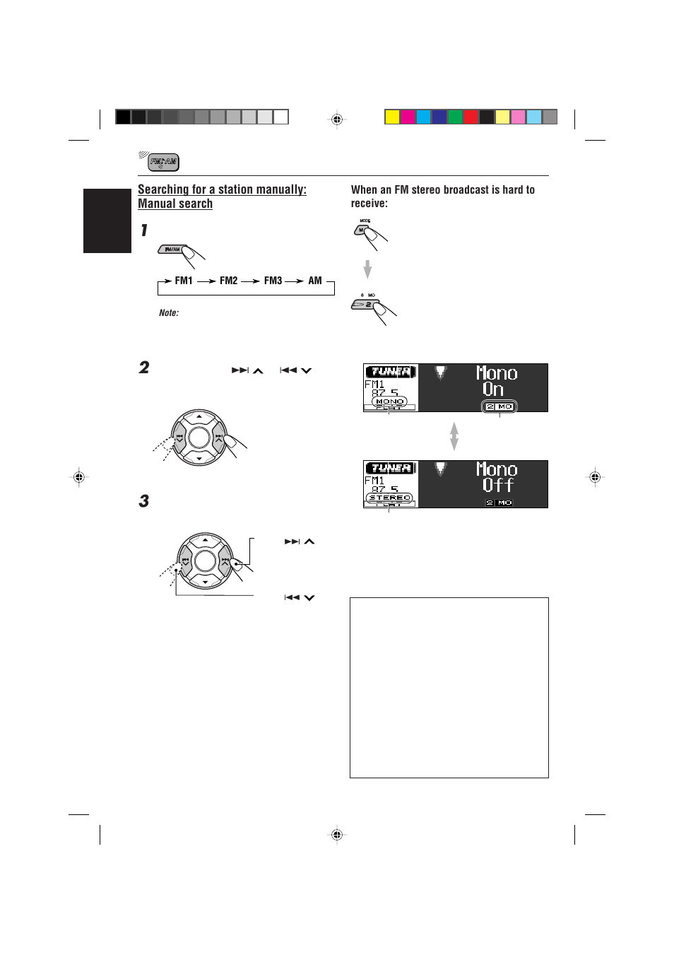 Searching for a station manually: manual search | JVC IKD-LH2000 User Manual | Page 10 / 52