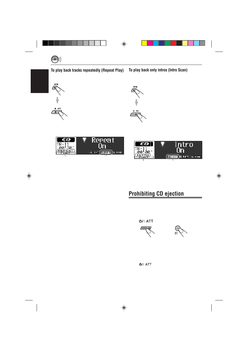 Prohibiting cd ejection | JVC IKD-LH2000 User Manual | Page 16 / 52