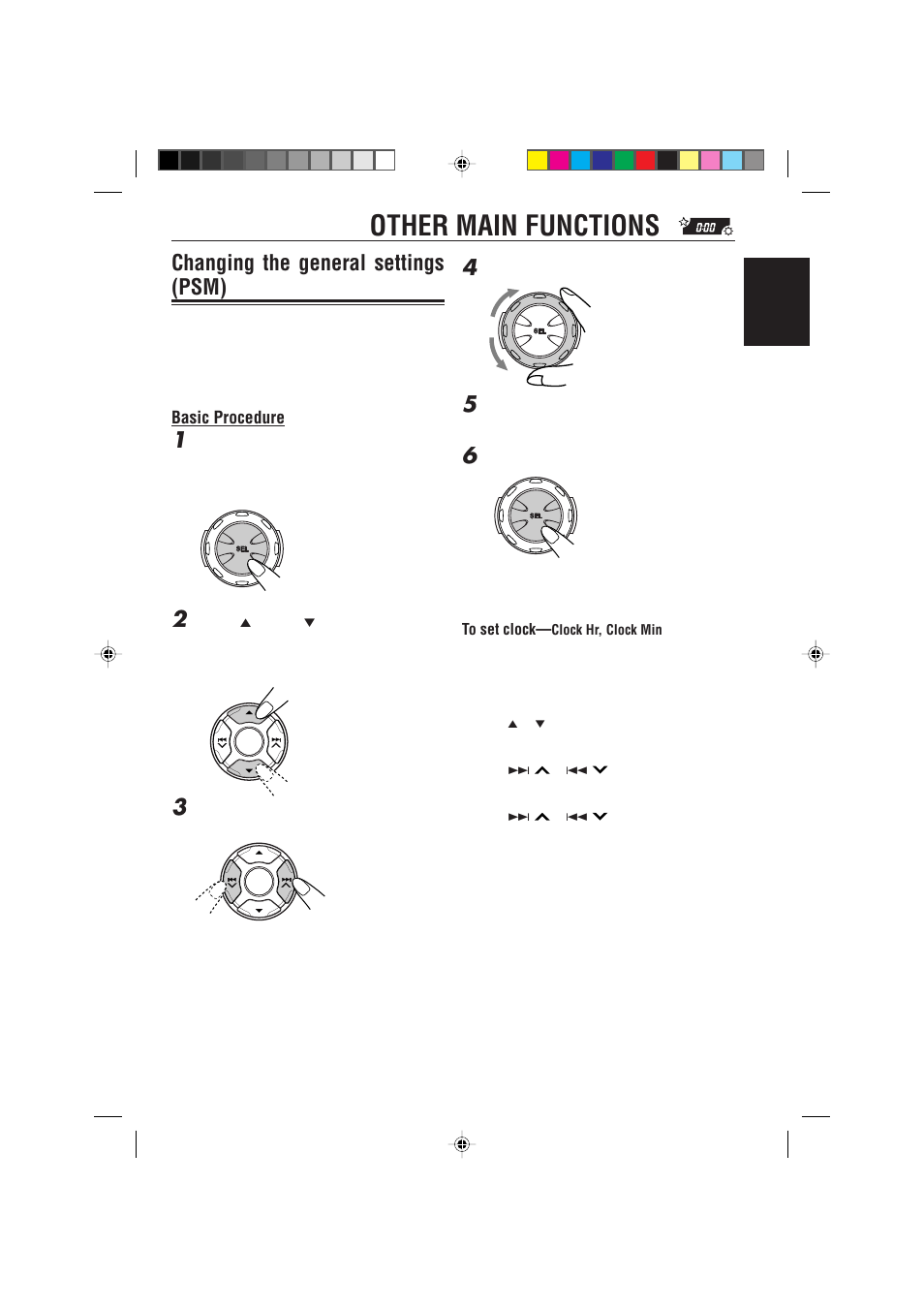 Other main functions, Changing the general settings (psm) | JVC IKD-LH2000 User Manual | Page 29 / 52