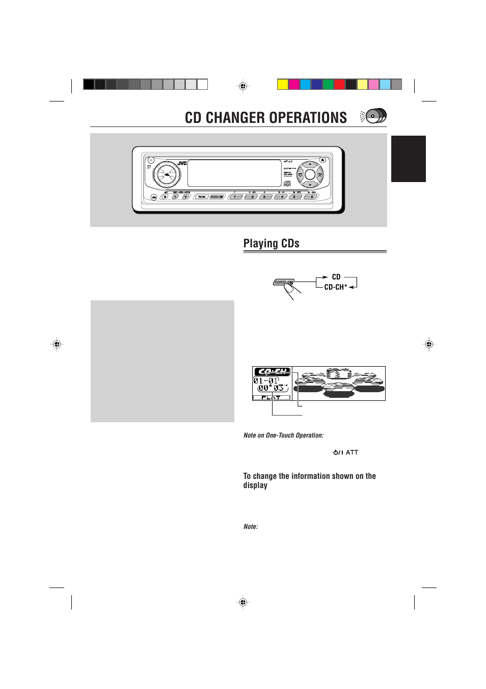 Cd changer operations, Playing cds, English | JVC IKD-LH2000 User Manual | Page 39 / 52