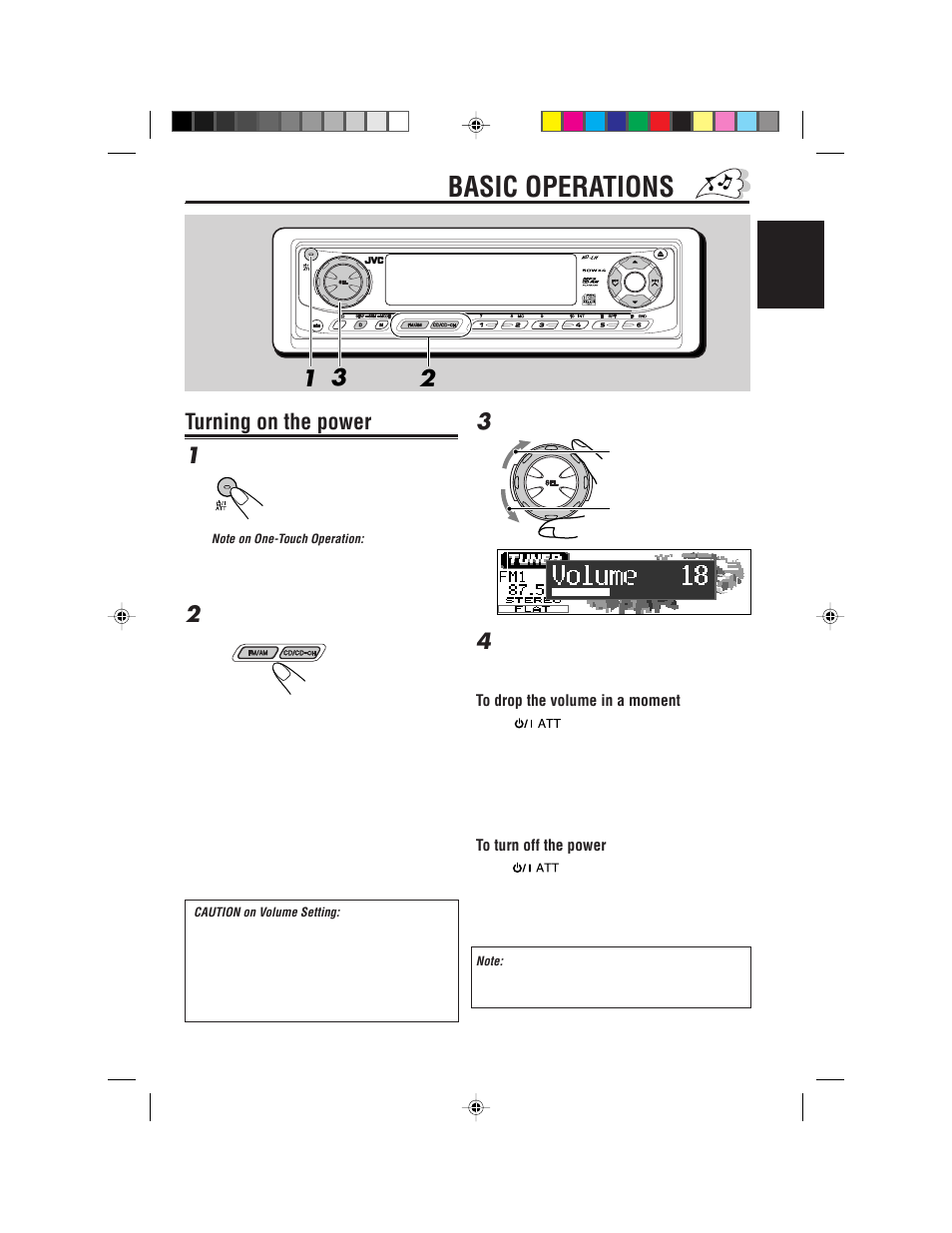 Basic operations, Turning on the power 1 | JVC IKD-LH2000 User Manual | Page 7 / 52