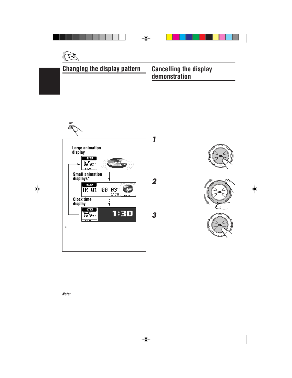 Cancelling the display demonstration, Changing the display pattern | JVC IKD-LH2000 User Manual | Page 8 / 52