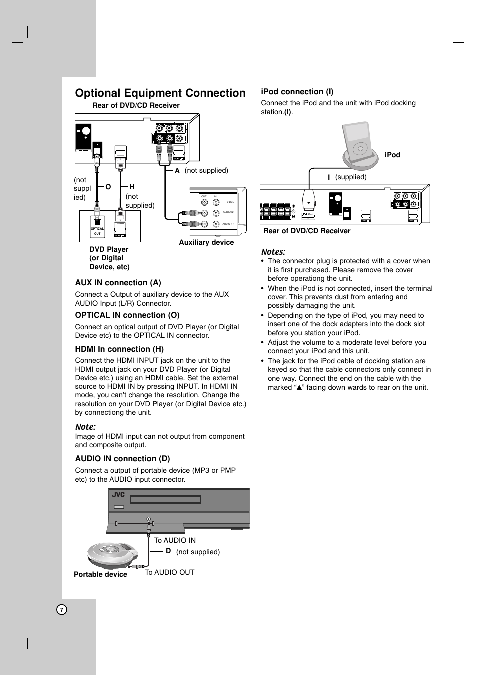 Optional equipment connection | JVC LVT2052-002A User Manual | Page 10 / 29