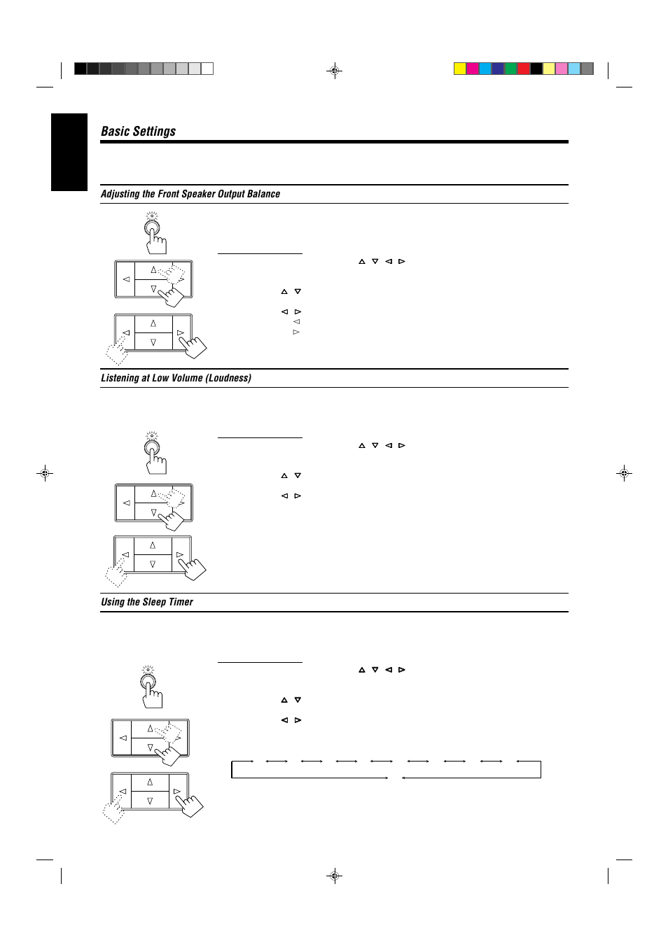 Basic settings, English | JVC RX-430VBK User Manual | Page 18 / 38