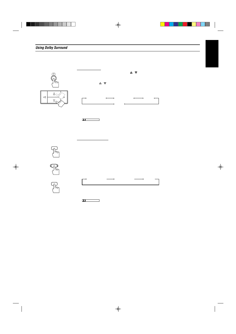 English, Using dolby surround | JVC RX-430VBK User Manual | Page 31 / 38