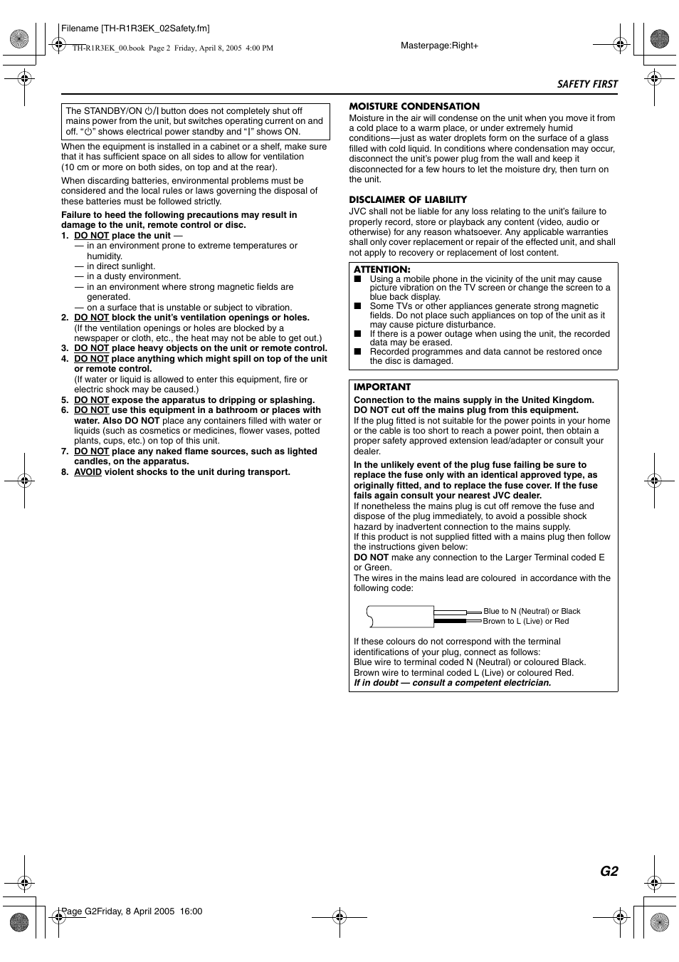 JVC TH-R3 User Manual | Page 3 / 100