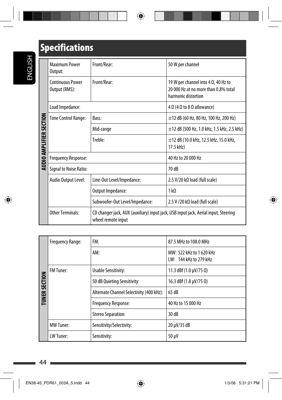 Specifications | JVC KD-APD89 User Manual | Page 146 / 472