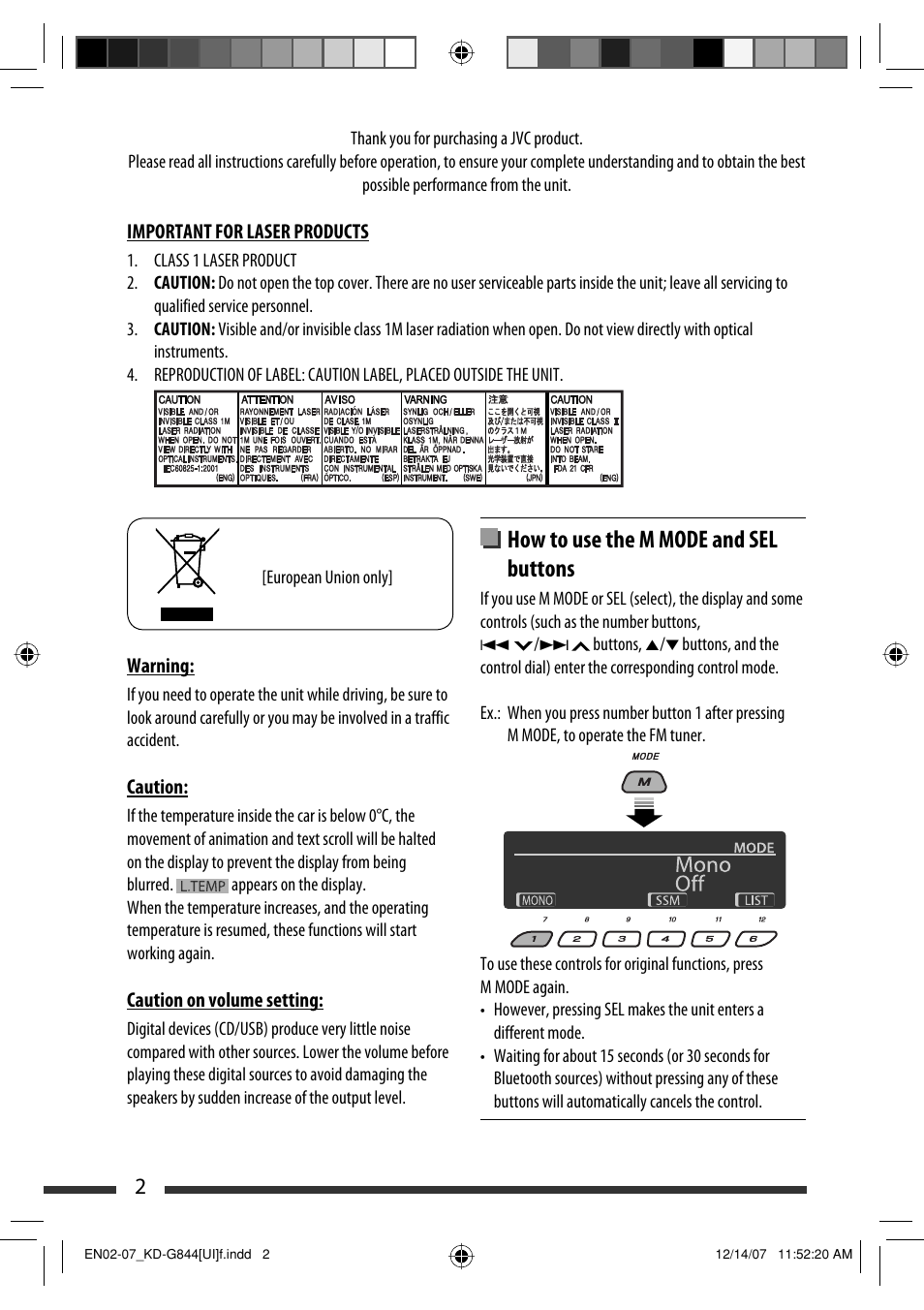 Important for laser products | JVC KD-APD89 User Manual | Page 154 / 472