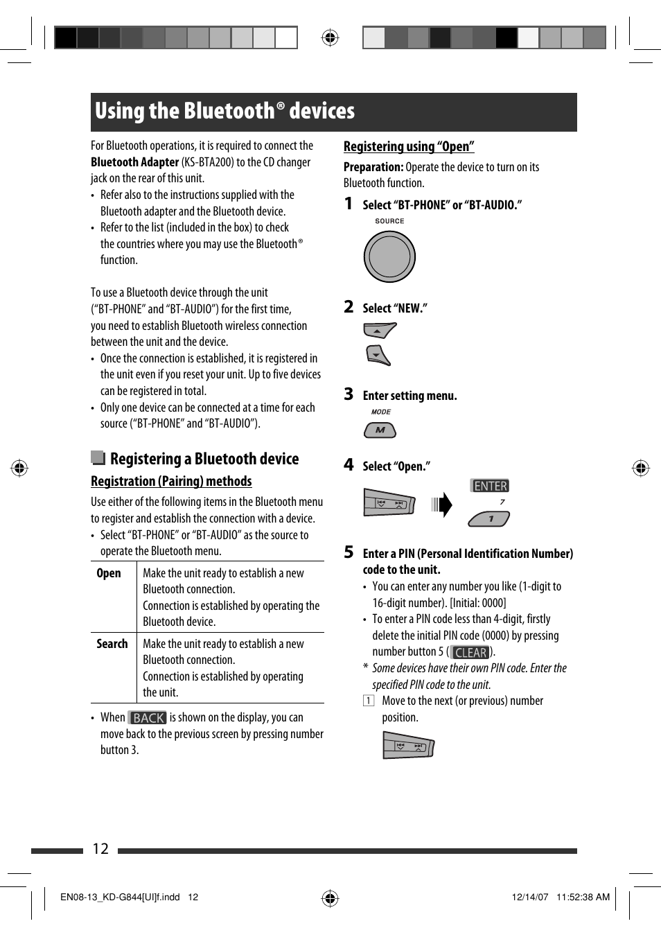 Using the bluetooth devices, Using the bluetooth ® devices | JVC KD-APD89 User Manual | Page 164 / 472