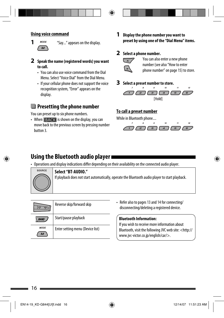 Using the bluetooth audio player | JVC KD-APD89 User Manual | Page 168 / 472