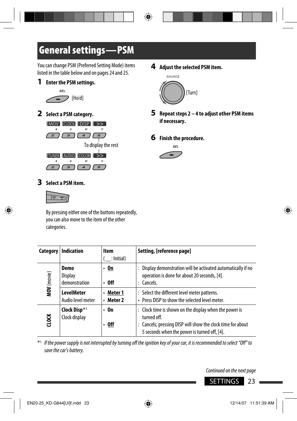 General settings — psm | JVC KD-APD89 User Manual | Page 175 / 472