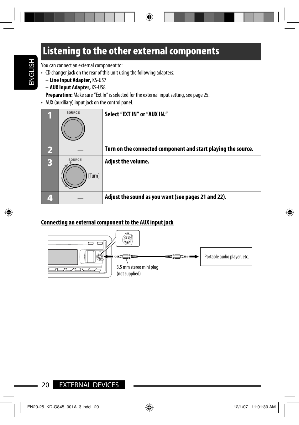 Listening to the other external components | JVC KD-APD89 User Manual | Page 214 / 472