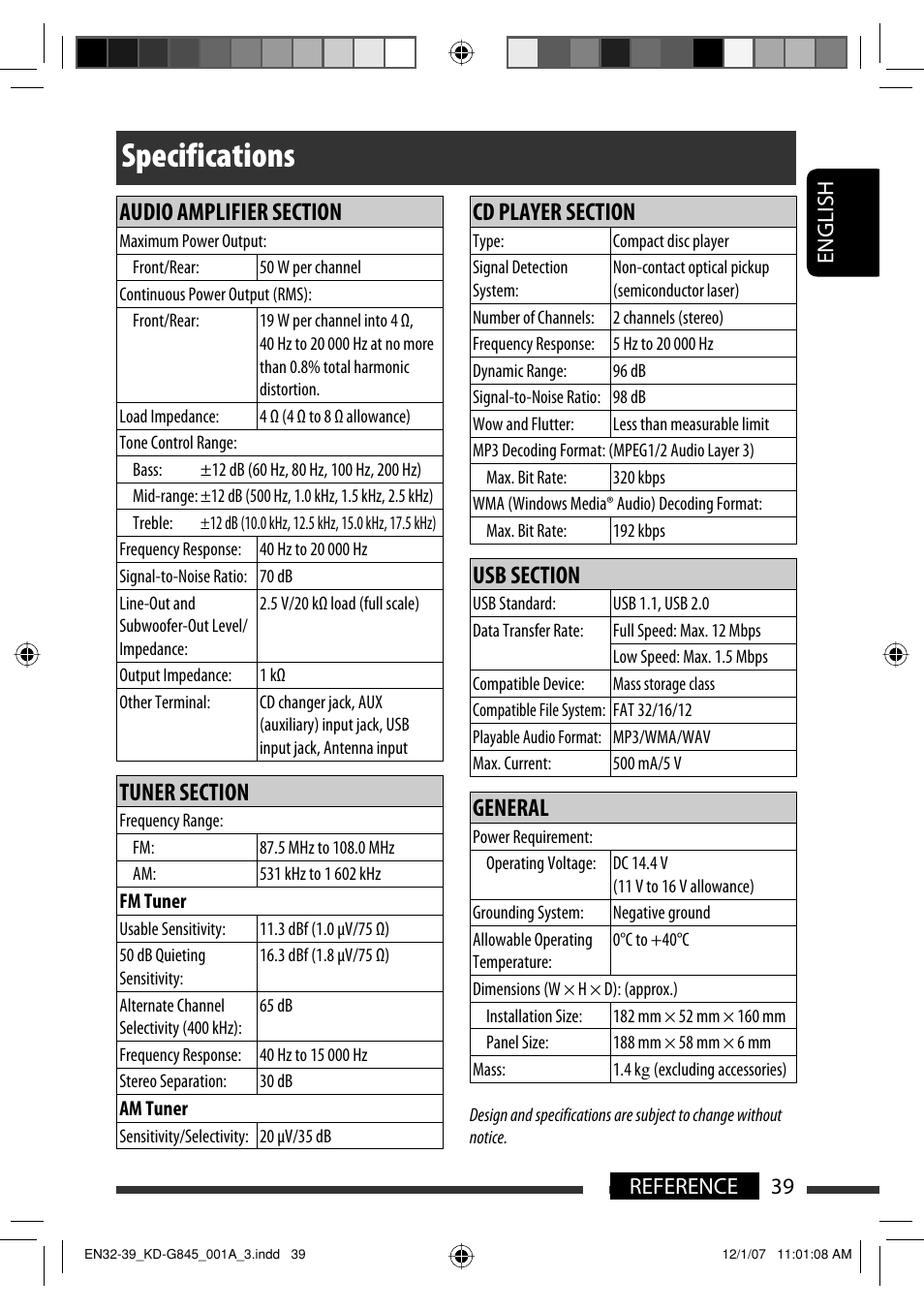 Specifications | JVC KD-APD89 User Manual | Page 233 / 472
