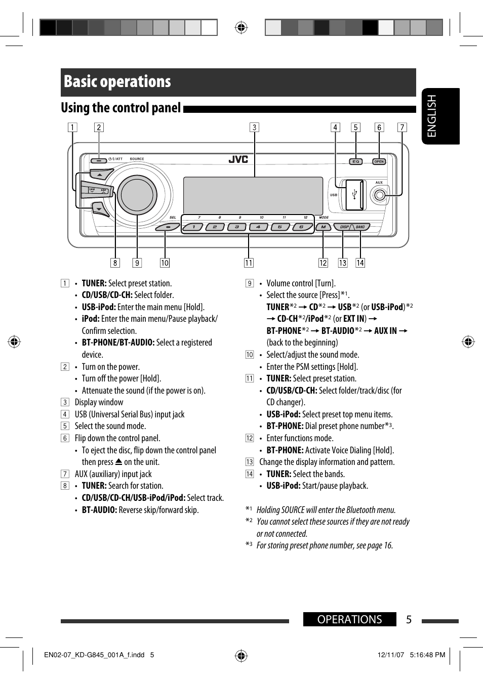 Basic operations, Using the control panel | JVC KD-APD89 User Manual | Page 287 / 472