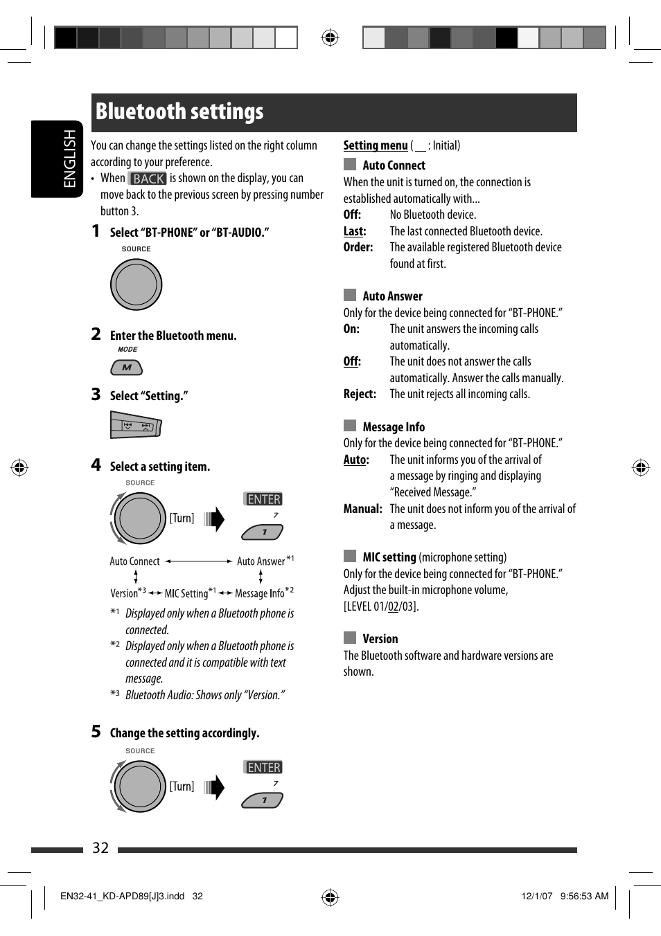 Bluetooth settings | JVC KD-APD89 User Manual | Page 32 / 472