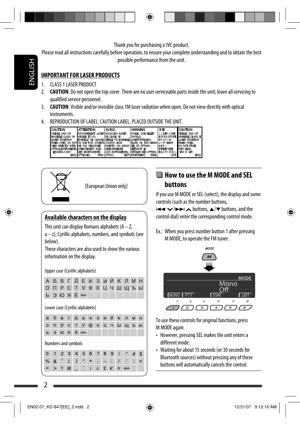 Important for laser products | JVC KD-APD89 User Manual | Page 328 / 472