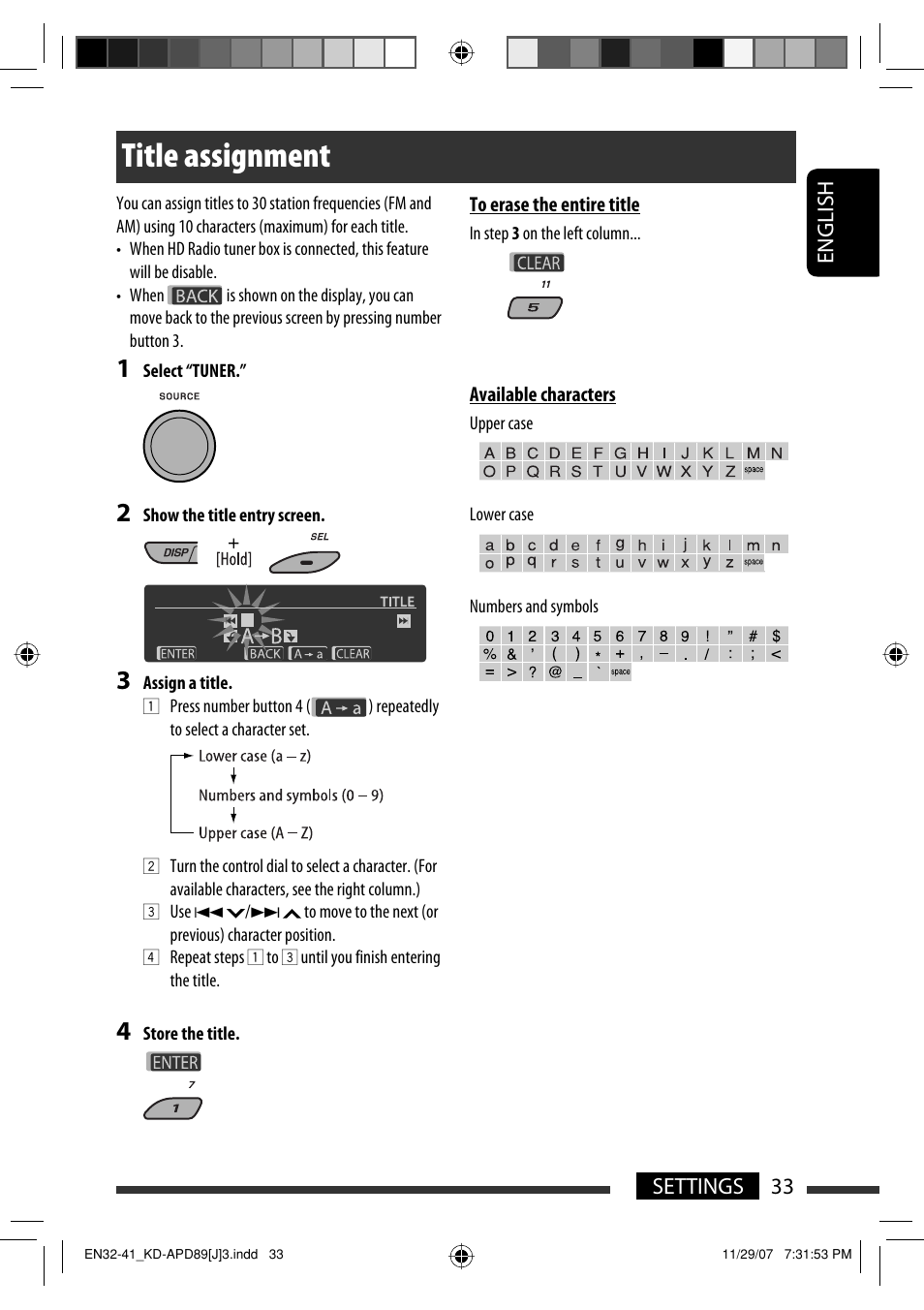 Title assignment | JVC KD-APD89 User Manual | Page 33 / 472