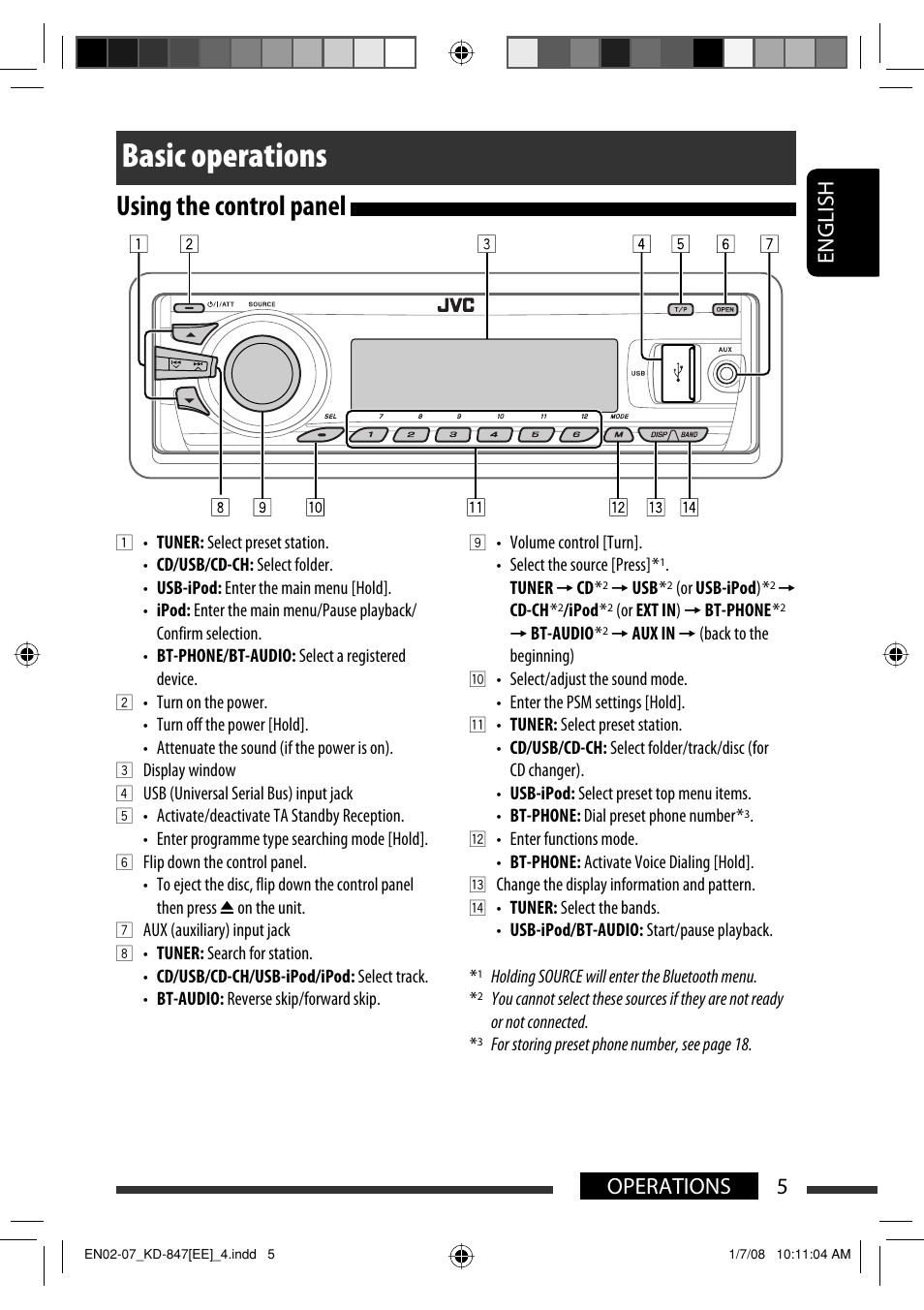 Basic operations, Using the control panel | JVC KD-APD89 User Manual | Page 331 / 472