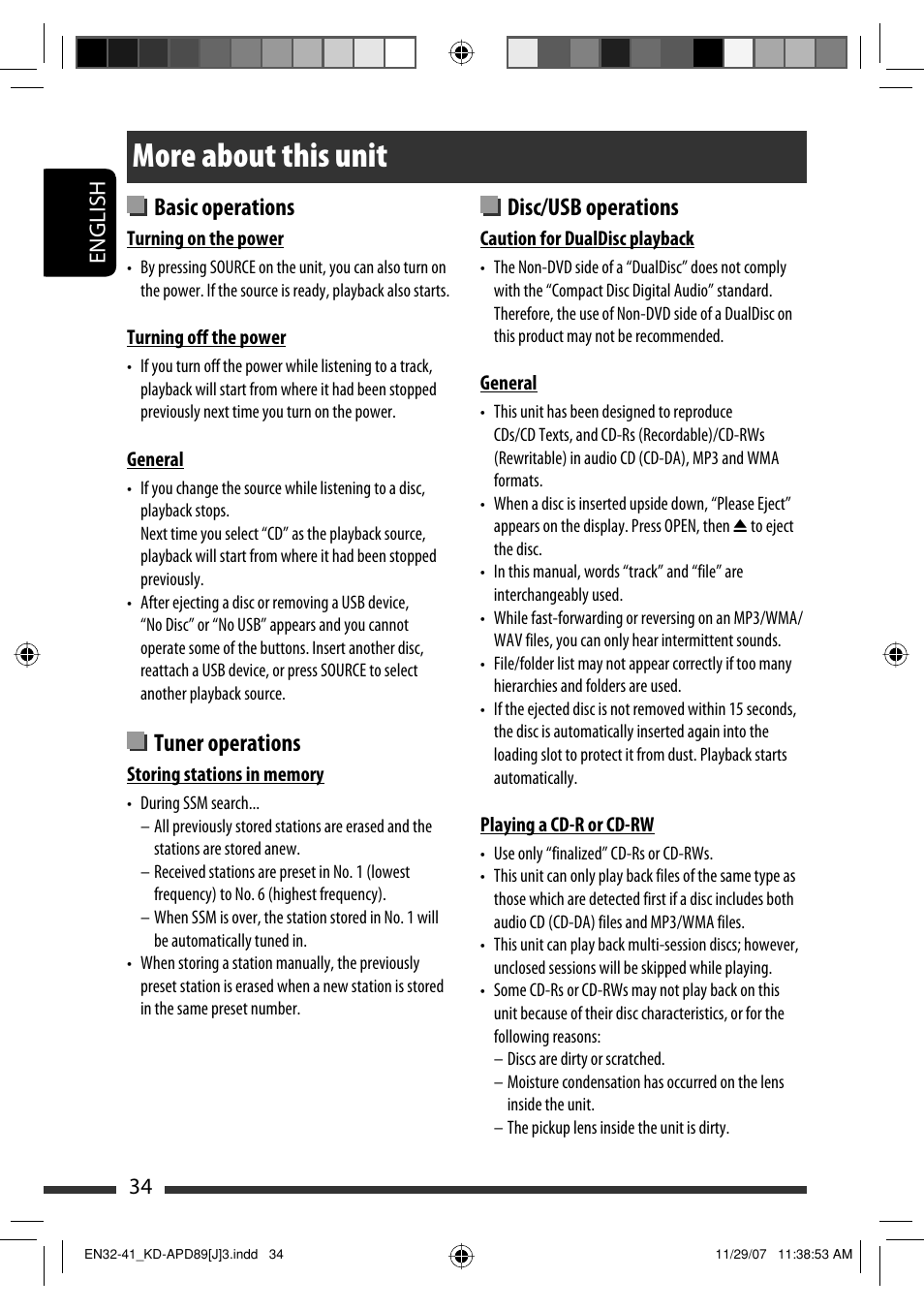 More about this unit | JVC KD-APD89 User Manual | Page 34 / 472